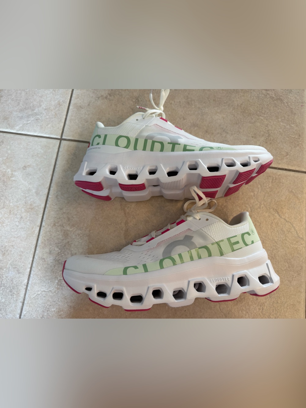 On Cloudmonster WHITE LIMA Women's Running Shoes 10.5 NEW - Picture 10 of 13